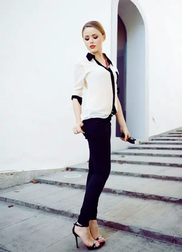 1-black-and-white-chiffon-blouse-with-skinny-jeans