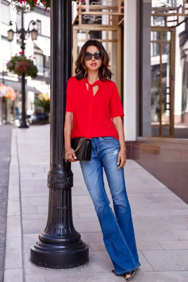 1-bootcut-jeans-with-red-blouse