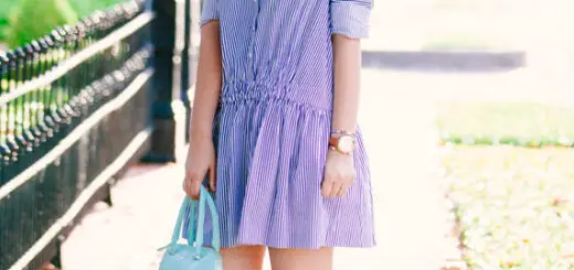 1-casual-chic-shirt-dress-with-turquoise-ballet-flats