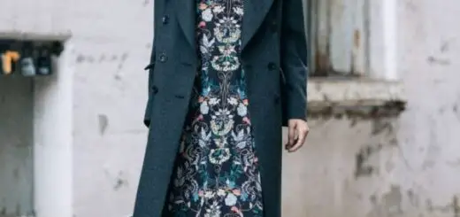 1-floral-print-dress-with-wool-coat-and-edgy-boots-2