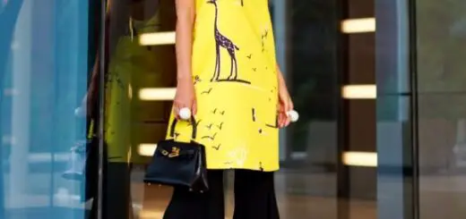 1-graphic-print-yellow-dress-with-flared-pants