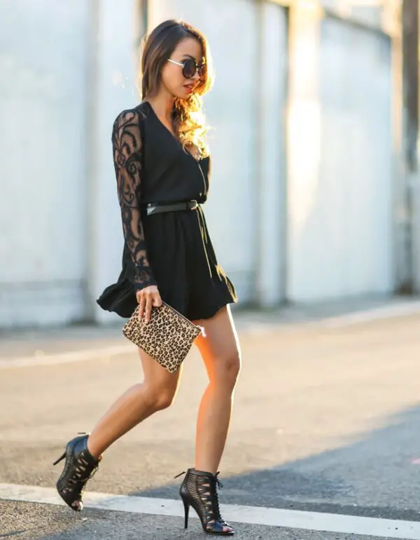 1-lace-dress-with-leopard-clutch