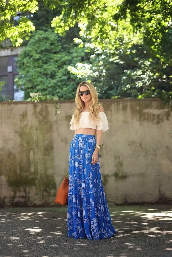 1-off-shoulder-ruffled-crop-topw-ith-printed-skirt