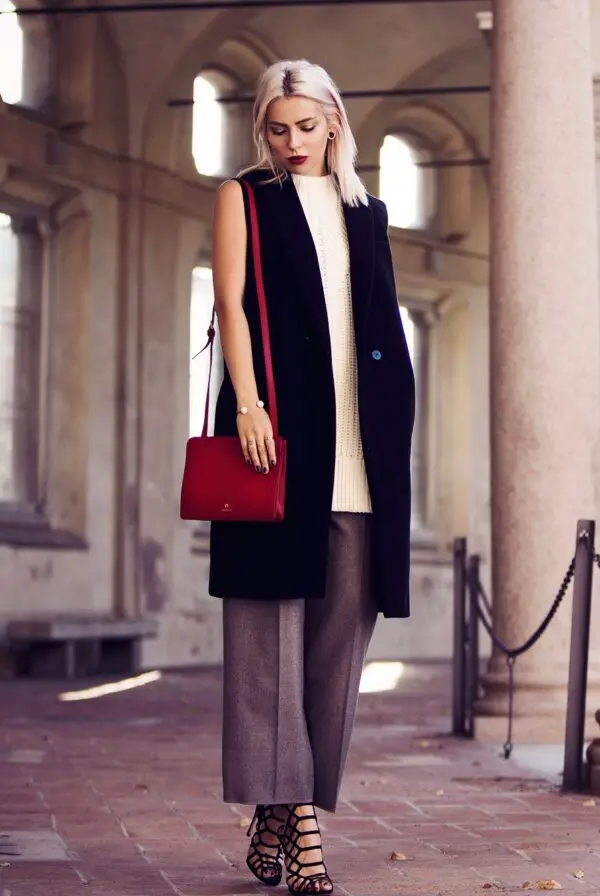 1-oversized-vest-with-culottes-and-architectural-sandals