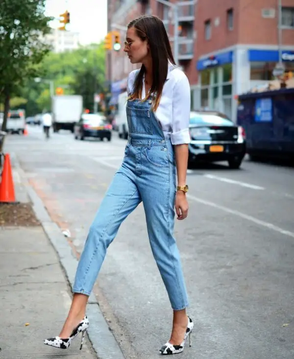 1-printed-pumps-with-denim-overalls