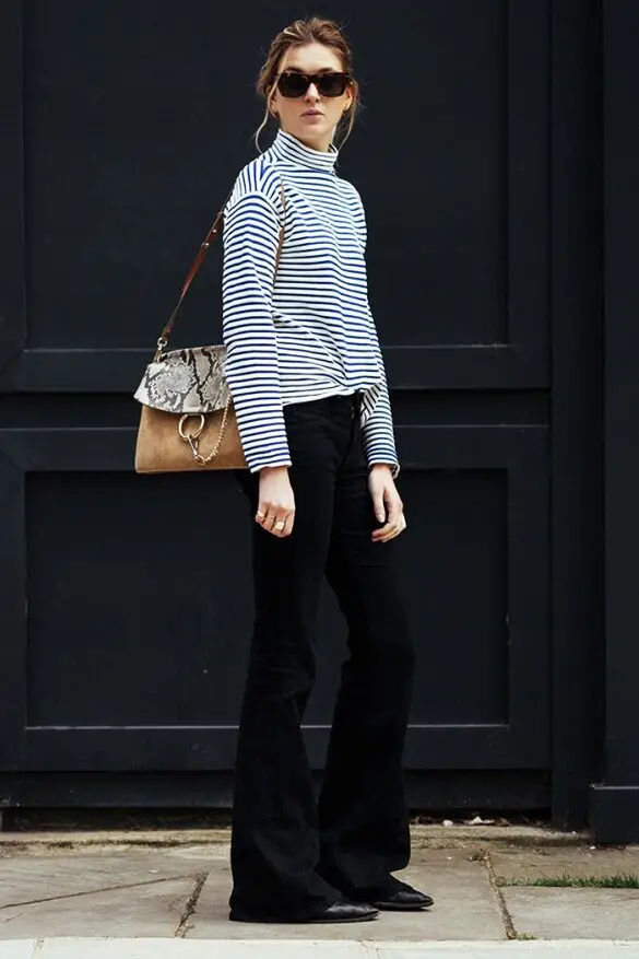 1-striped-turtleneck-with-flared-jeans