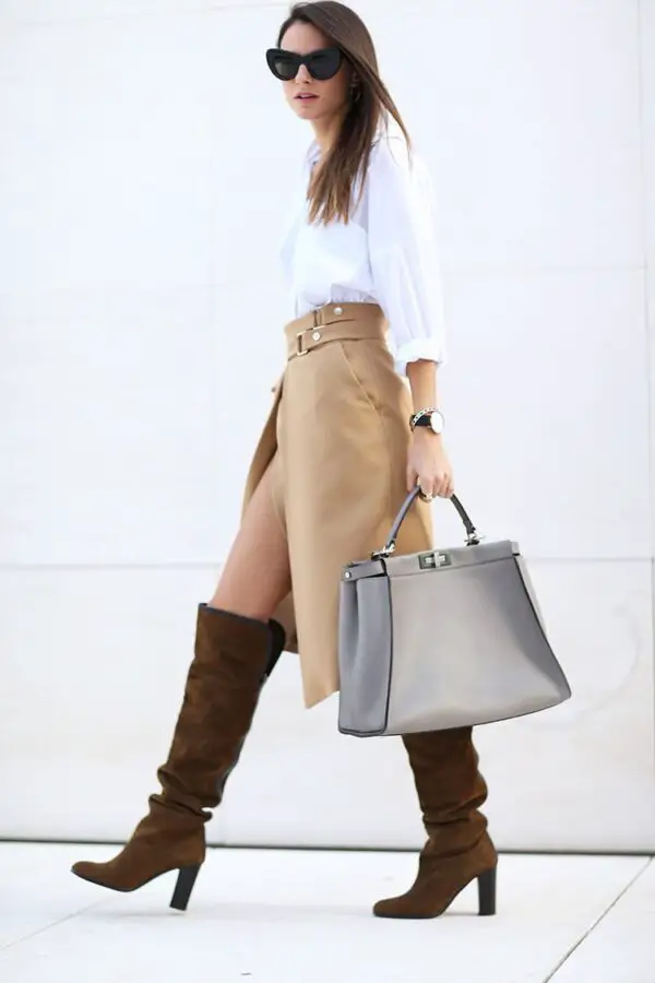 1-suede-boots-with-classic-outfit