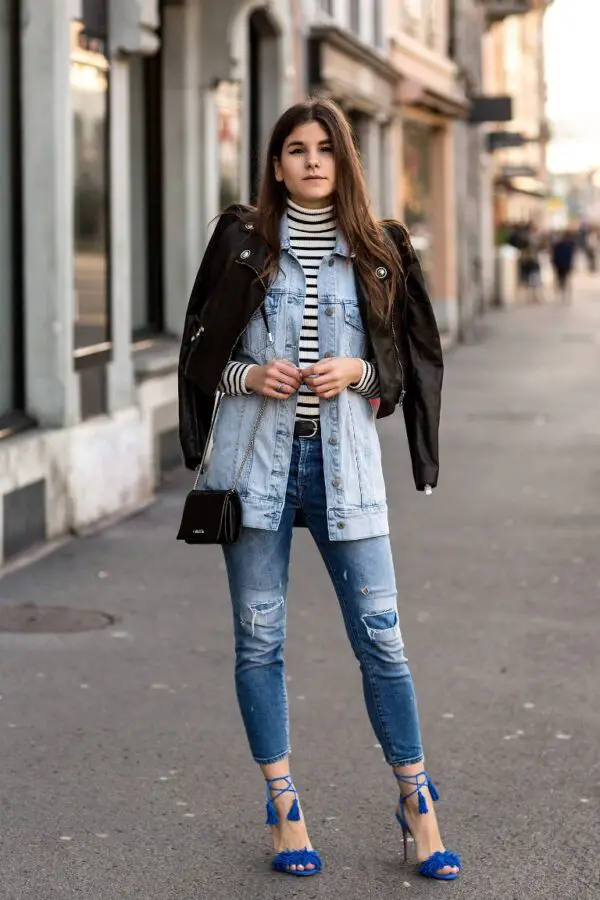 1-tasseled-sandals-with-denim-on-denim-outfit-and-leather-jacket