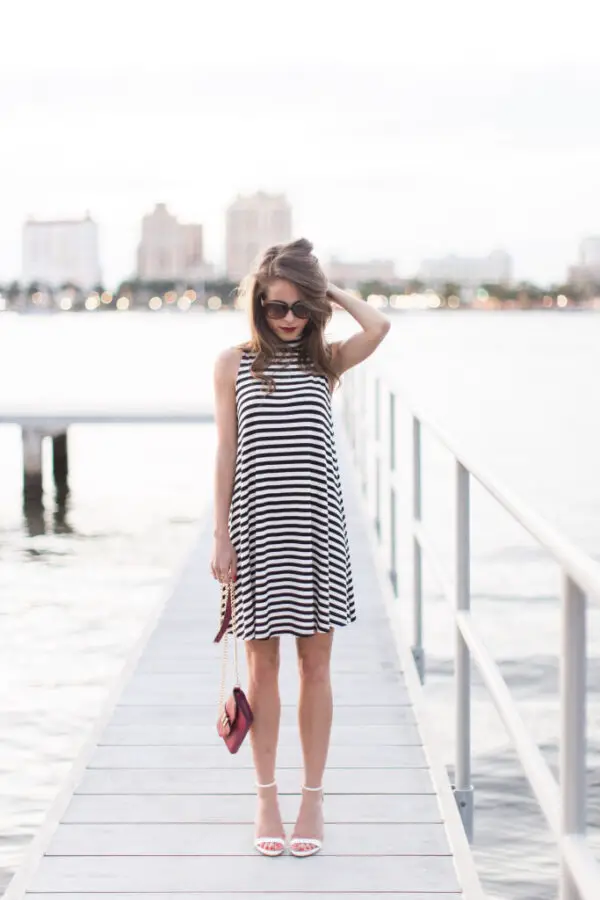 2-black-and-white-striped-dress