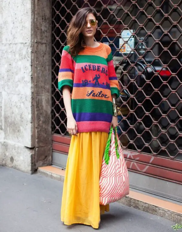 2-candy-striped-sweater-with-yellow-maxi-skirt