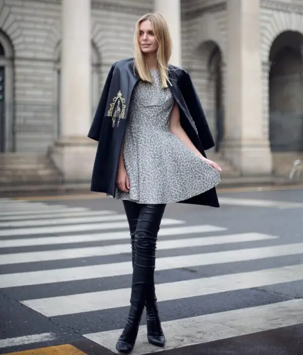 2-casual-dress-with-leather-trousers