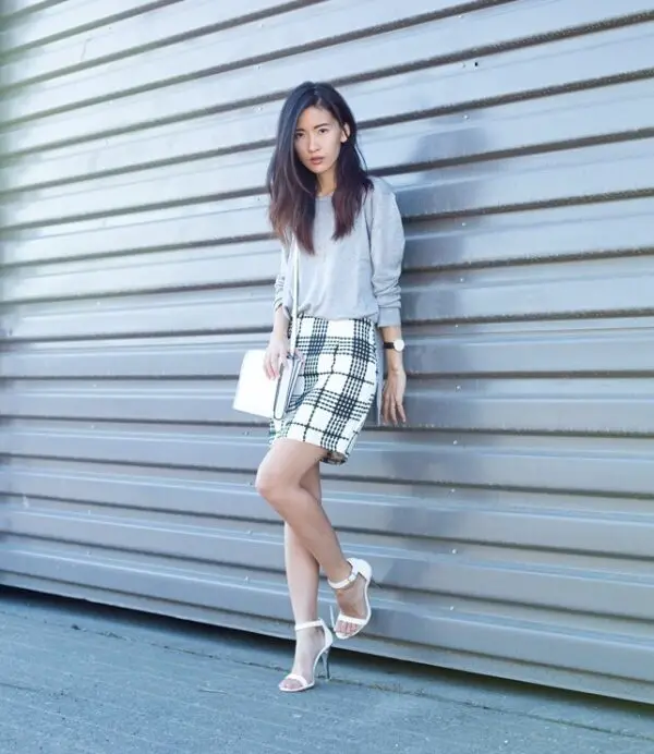 2-checkered-skirt-with-gray-top