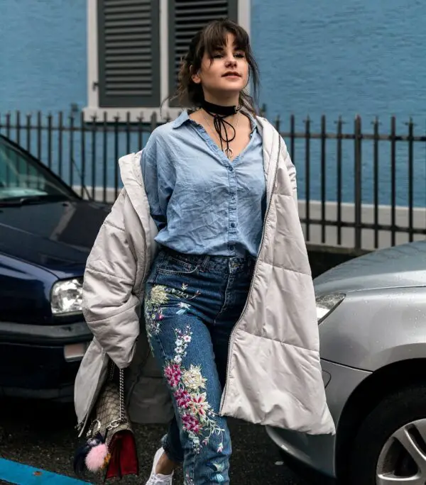 2-embroidered-jeans-with-chambray-and-puffer-coat