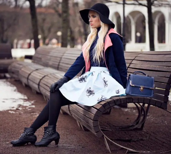 2-floral-print-skirt-with-winter-jacket-1