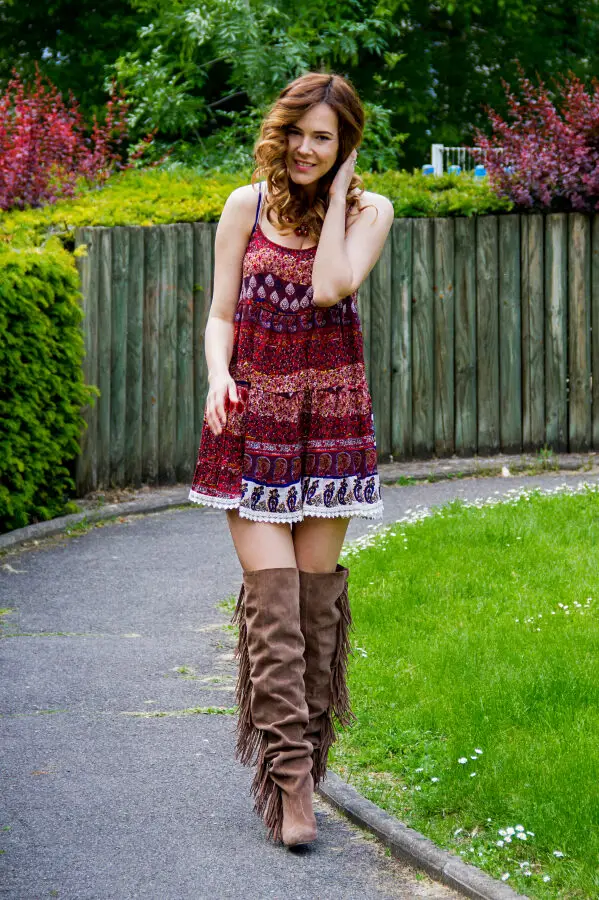 2-fringed-suede-boots-with-boho-dress