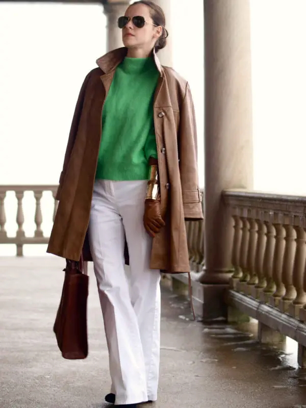 2-green-top-with-brown-coat-and-white-jeans