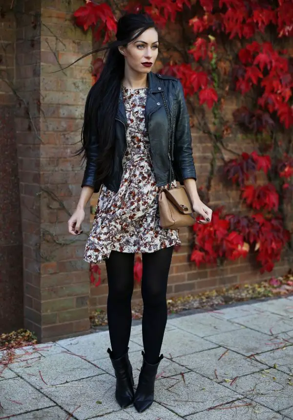 2-leather-jacket-with-retro-floral-dress-and-black-tights