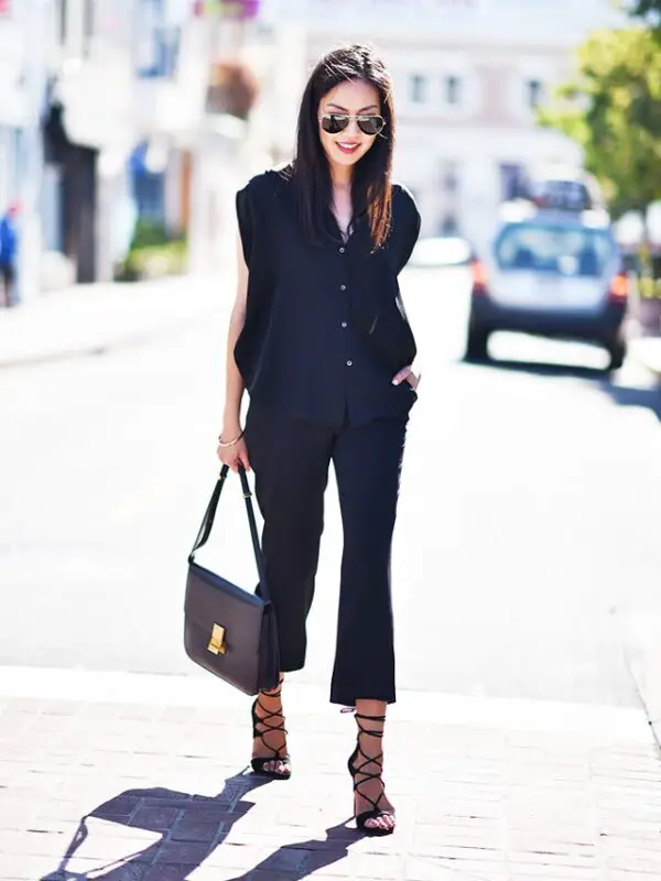 2-monochromatic-black-outfit-with-lace-up-heels-1