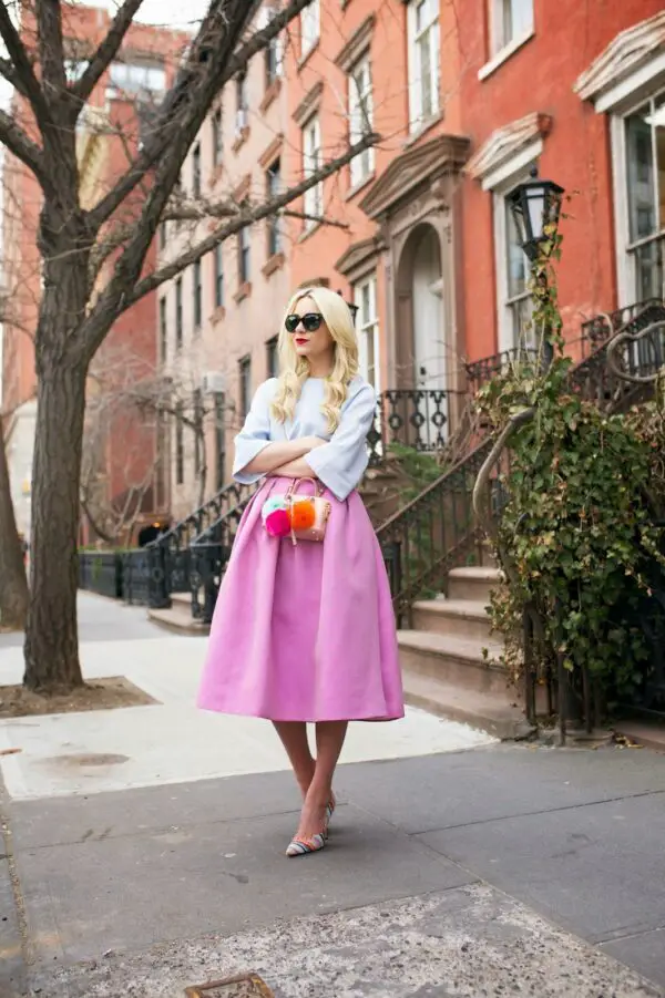 2-pastel-midi-skirt-with-chic-top-and-cute-mini-clutch-bag