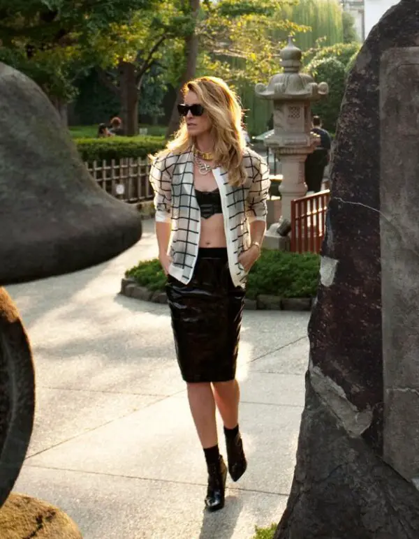 2-patent-leather-skirt-with-checkered-top-and-bandeau-2