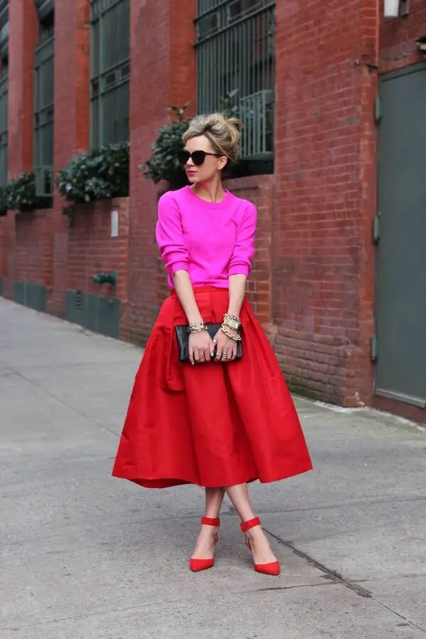 2-pink-shirt-with-red-skirt