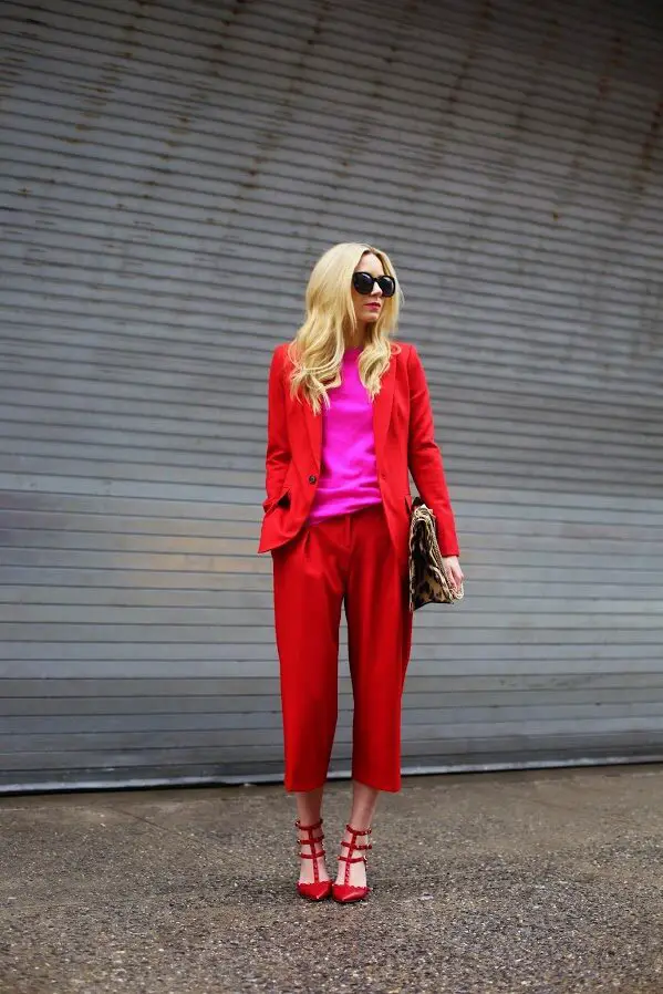 2-pink-top-with-red-blazer-and-pants