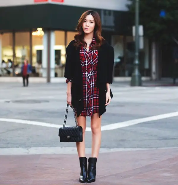 2-plaid-shirtdress-with-black-jacket-and-boots