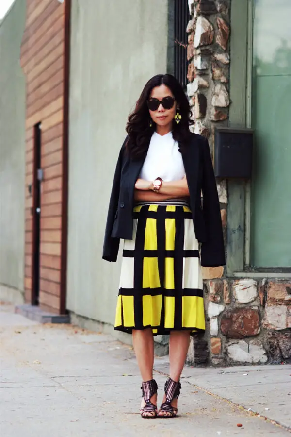 2-printed-skirt-with-white-top-and-black-blazer