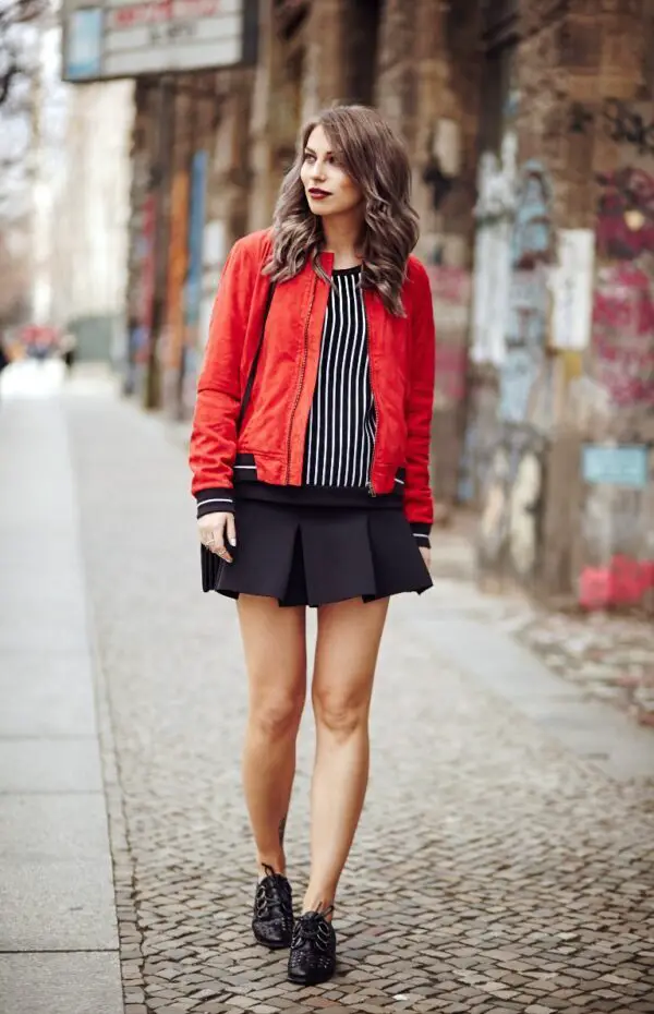 2-red-bomber-jacket-with-pleated-skirt