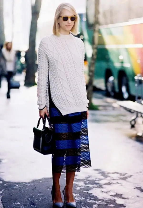 2-striped-skirt-with-chunky-sweater