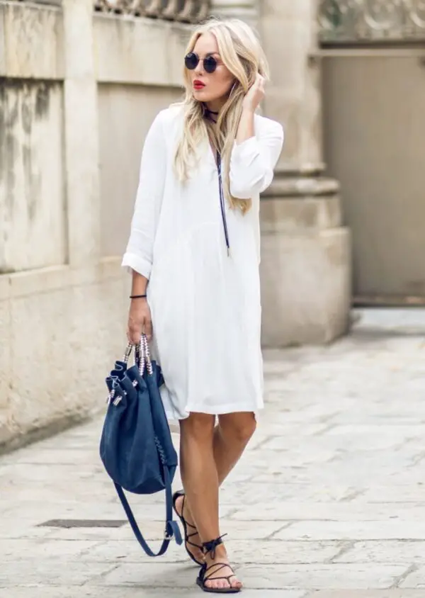 2-white-dress-with-strappy-sandals