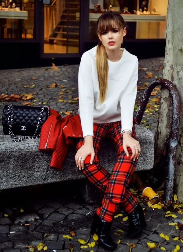2-white-long-sleeved-top-with-tartan-pants