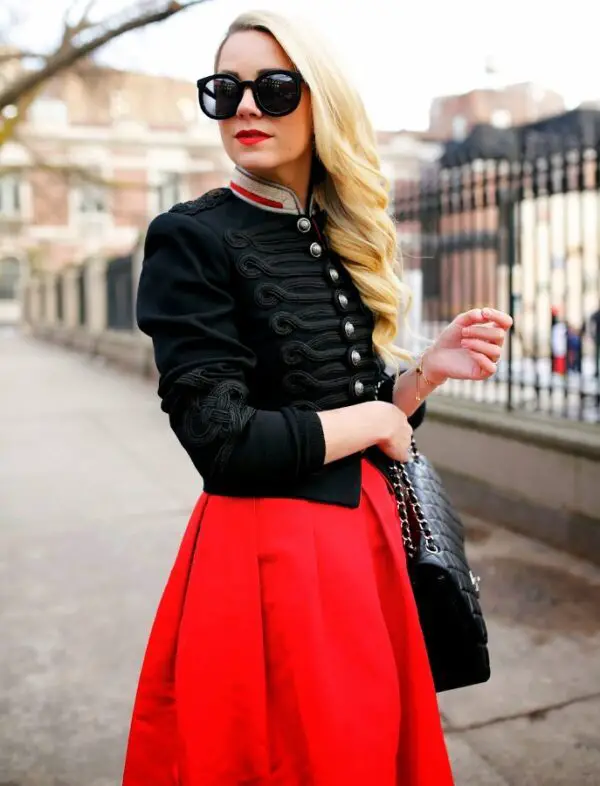 3-band-jacket-with-red-skirt