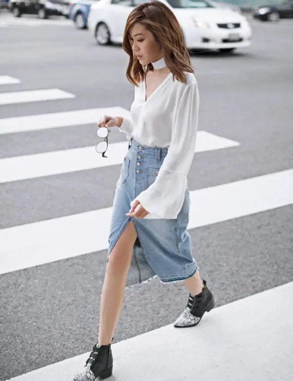 3-bell-sleeved-top-with-denim-skirt