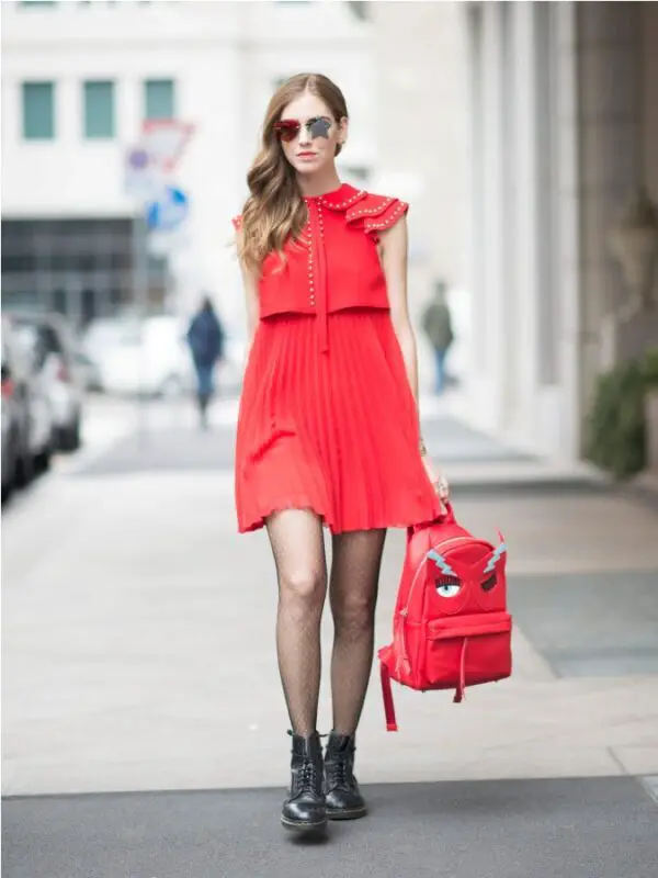 3-chic-red-dress-with-quirky-sunglasses-and-novelty-backpack