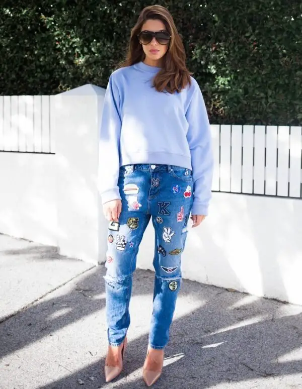 3-embroidered-denim-with-slouchy-top-and-nude-pumps