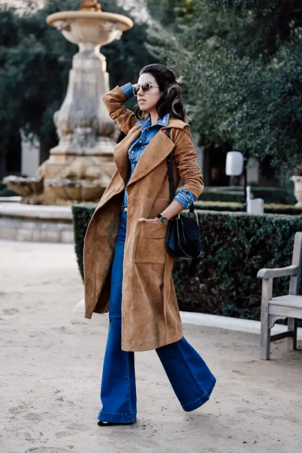 3-flared-jeans-with-chambray-top-and-camel-coat