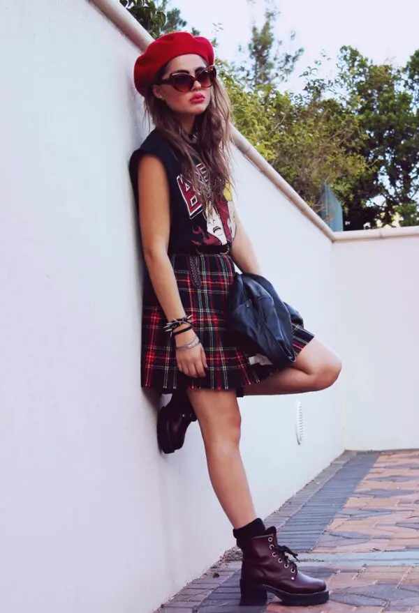 3-plaid-skirt-with-graphic-top