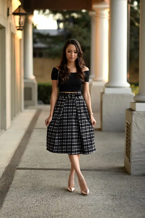 3-plaid-skirt-with-off-shoulder-top