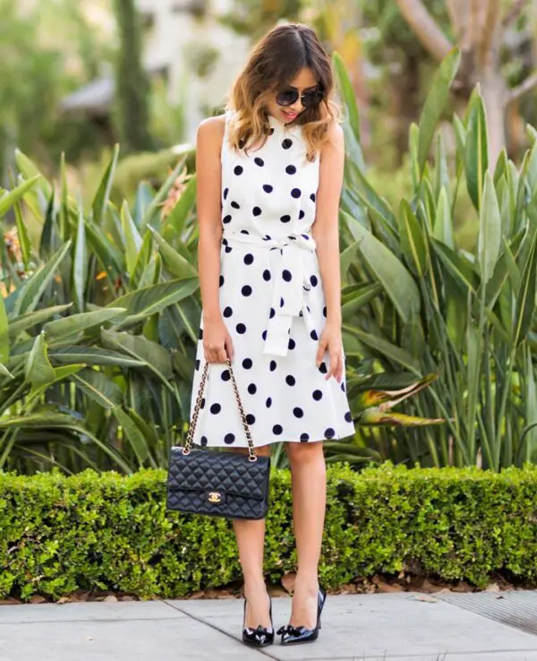 3-polka-dots-dress-with-designer-chanel-bag