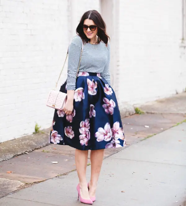 3-striped-top-with-floral-print-pleated-skirt