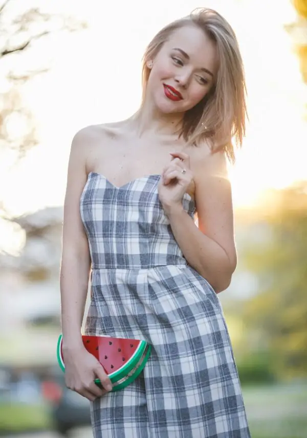 3-watermelon-fruit-clutch-with-checkered-outfit