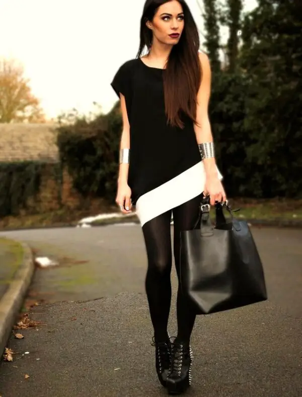 4-asymmetric-black-and-white-dress-with-tote-bag