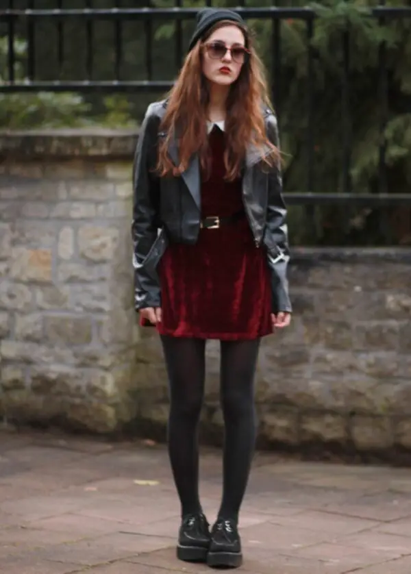 4-collared-velvet-dress-with-leather-jacket-and-creepers