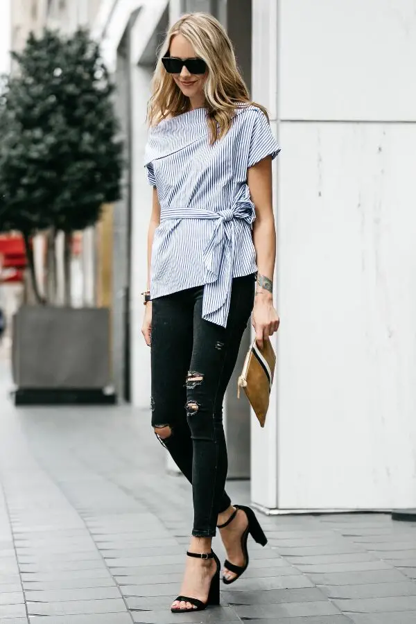 4-creative-striped-top-with-ripped-jeans