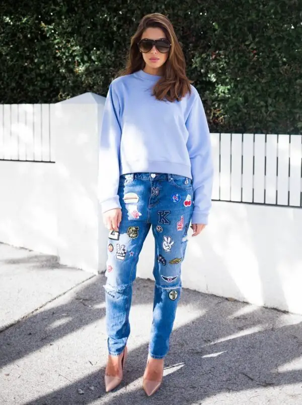 4-embroidered-denim-with-slouchy-top-and-nude-pumps