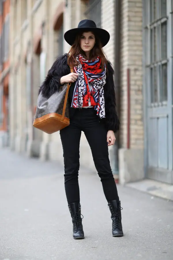 4-fur-coat-with-black-outfit-and-printed-scarf