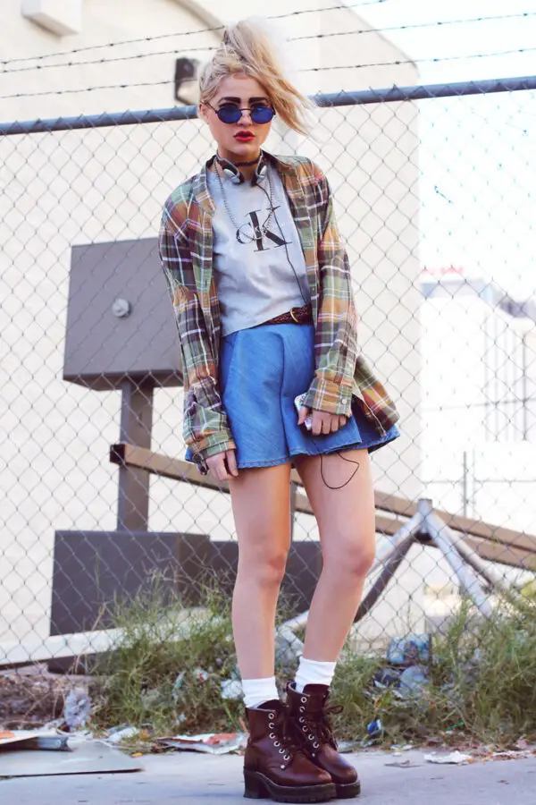 4-graphic-tee-with-plaid-shirt-and-shorts