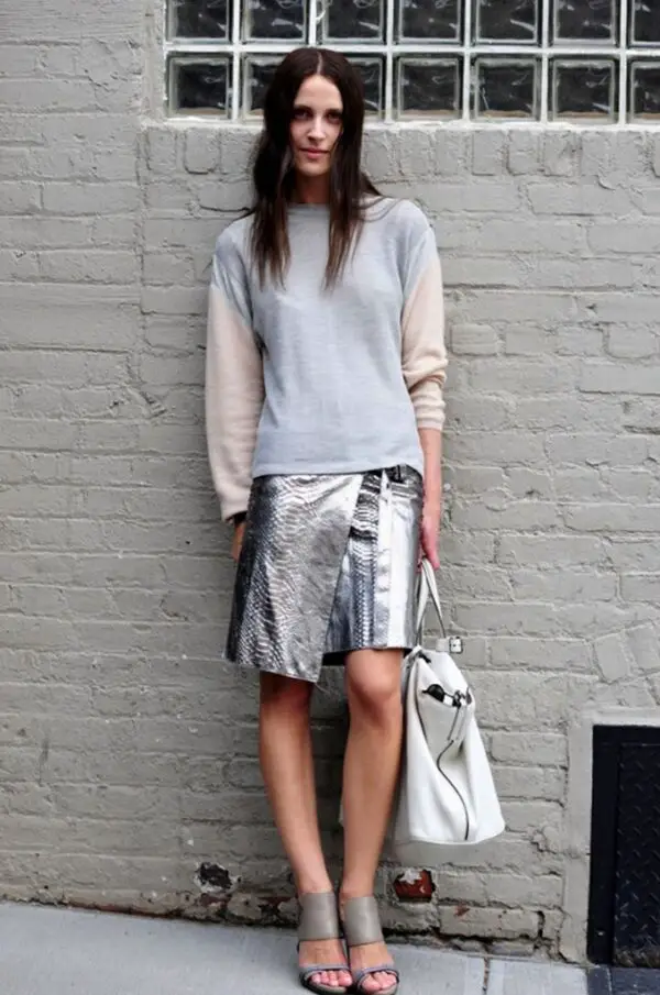 4-metallic-gray-skirt-with-loose-top