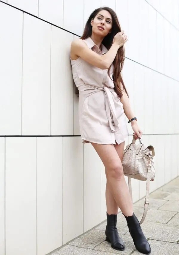 4-nude-button-down-dress-with-midcalf-boots